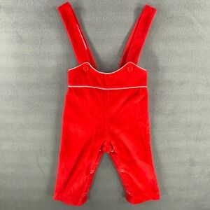 Vintage By Thomas Red Velour Overalls / Jon Jon‎ – Size 12M (Made in USA)